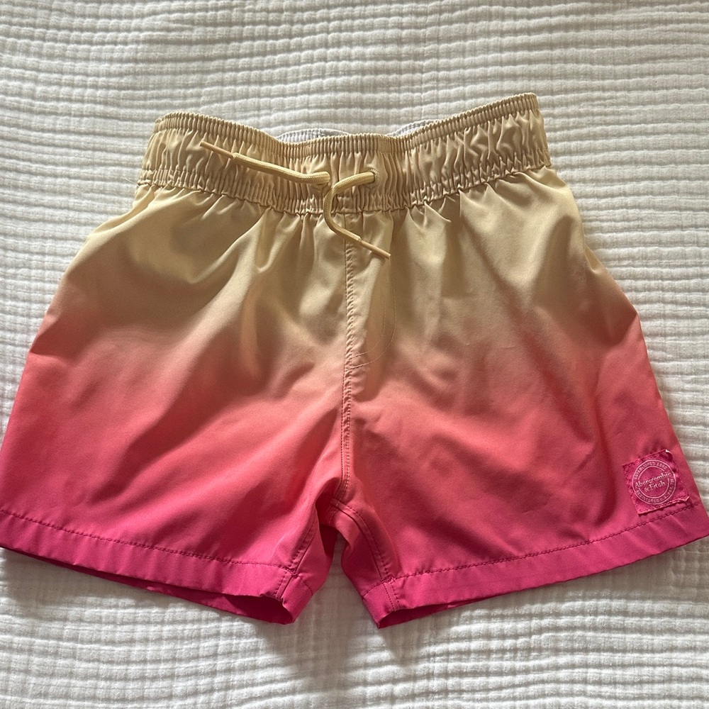 Abercrombie Kids Pink and Yellow Gradient swim Shorts